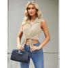 image:imageZeagoo Womens Sleeveless Button Down Shirts Blouses Casual Loose V Neck Tank Tops for Work SXXLBeige2