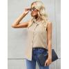 image:imageZeagoo Womens Sleeveless Button Down Shirts Blouses Casual Loose V Neck Tank Tops for Work SXXLBeige2