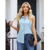 image:imageZeagoo Womens Sleeveless Button Down Shirts Blouses Casual Loose V Neck Tank Tops for Work SXXLLight Blue2