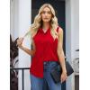 image:imageZeagoo Womens Sleeveless Button Down Shirts Blouses Casual Loose V Neck Tank Tops for Work SXXLRed2