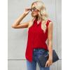 image:imageZeagoo Womens Sleeveless Button Down Shirts Blouses Casual Loose V Neck Tank Tops for Work SXXLRed2
