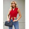 image:imageZeagoo Womens Sleeveless Button Down Shirts Blouses Casual Loose V Neck Tank Tops for Work SXXLRed2