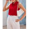 image:imageZeagoo Womens Sleeveless Button Down Shirts Blouses Casual Loose V Neck Tank Tops for Work SXXLRed2