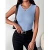image:imageZeagoo Womens Sleeveless Crewneck Ribbed Tank Tops Casual Basic Summer Top Slim Fitted Racerback ShirtsLight Blue