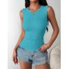 image:imageZeagoo Womens Sleeveless Crewneck Ribbed Tank Tops Casual Basic Summer Top Slim Fitted Racerback ShirtsPeacock Blue
