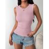 image:imageZeagoo Womens Sleeveless Crewneck Ribbed Tank Tops Casual Basic Summer Top Slim Fitted Racerback ShirtsPink