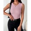 image:imageZeagoo Womens Sleeveless Crewneck Ribbed Tank Tops Casual Basic Summer Top Slim Fitted Racerback ShirtsPink