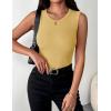 image:imageZeagoo Womens Sleeveless Crewneck Ribbed Tank Tops Casual Basic Summer Top Slim Fitted Racerback ShirtsYellow