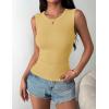 image:imageZeagoo Womens Sleeveless Crewneck Ribbed Tank Tops Casual Basic Summer Top Slim Fitted Racerback ShirtsYellow