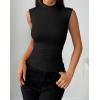 image:imageZeagoo Womens Sleeveless Mock Turtleneck Tank Tops Slim Fit Stretch Ribbed Tops Casual Basic Layering Shirts 2026Ablack