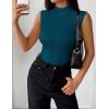 image:imageZeagoo Womens Sleeveless Mock Turtleneck Tank Tops Slim Fit Stretch Ribbed Tops Casual Basic Layering Shirts 2026Blue Green