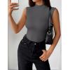 image:imageZeagoo Womens Sleeveless Mock Turtleneck Tank Tops Slim Fit Stretch Ribbed Tops Casual Basic Layering Shirts 2026Charcoal Grey