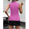 image:imageZeagoo Womens Sleeveless Mock Turtleneck Tank Tops Slim Fit Stretch Ribbed Tops Casual Basic Layering Shirts 2026Hot Pink