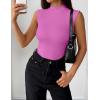 image:imageZeagoo Womens Sleeveless Mock Turtleneck Tank Tops Slim Fit Stretch Ribbed Tops Casual Basic Layering Shirts 2026Hot Pink