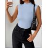 image:imageZeagoo Womens Sleeveless Mock Turtleneck Tank Tops Slim Fit Stretch Ribbed Tops Casual Basic Layering Shirts 2026Light Blue