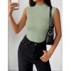 image:imageZeagoo Womens Sleeveless Mock Turtleneck Tank Tops Slim Fit Stretch Ribbed Tops Casual Basic Layering Shirts 2026Light Green