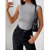 image:imageZeagoo Womens Sleeveless Mock Turtleneck Tank Tops Slim Fit Stretch Ribbed Tops Casual Basic Layering Shirts 2026Light Grey