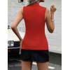 image:imageZeagoo Womens Sleeveless Mock Turtleneck Tank Tops Slim Fit Stretch Ribbed Tops Casual Basic Layering Shirts 2026Red
