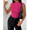 image:imageZeagoo Womens Sleeveless Mock Turtleneck Tank Tops Slim Fit Stretch Ribbed Tops Casual Basic Layering Shirts 2026Rose Red