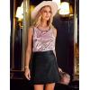 image:imageZeagoo Womens Sleeveless Sparkle Shimmer Camisole Vest Glitter Sequin Tank TopsPink