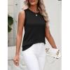 image:imageZeagoo Womens Sleeveless Tank Tops 2026 Summer Crew Neck Ribbed Knit Sweater Top Business Casual Work ShirtsBlack