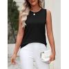 image:imageZeagoo Womens Sleeveless Tank Tops 2026 Summer Crew Neck Ribbed Knit Sweater Top Business Casual Work ShirtsBlack