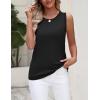 image:imageZeagoo Womens Sleeveless Tank Tops 2026 Summer Crew Neck Ribbed Knit Sweater Top Business Casual Work ShirtsBlack
