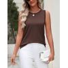 image:imageZeagoo Womens Sleeveless Tank Tops 2026 Summer Crew Neck Ribbed Knit Sweater Top Business Casual Work ShirtsCoffee