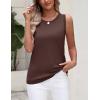 image:imageZeagoo Womens Sleeveless Tank Tops 2026 Summer Crew Neck Ribbed Knit Sweater Top Business Casual Work ShirtsCoffee
