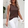 image:imageZeagoo Womens Sleeveless Tank Tops 2026 Summer Crew Neck Ribbed Knit Sweater Top Business Casual Work ShirtsCoffee
