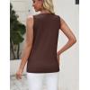 image:imageZeagoo Womens Sleeveless Tank Tops 2026 Summer Crew Neck Ribbed Knit Sweater Top Business Casual Work ShirtsCoffee