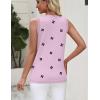 image:imageZeagoo Womens Sleeveless Tank Tops 2026 Summer Crew Neck Ribbed Knit Sweater Top Business Casual Work ShirtsFlower Pink