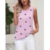 image:imageZeagoo Womens Sleeveless Tank Tops 2026 Summer Crew Neck Ribbed Knit Sweater Top Business Casual Work ShirtsFlower Pink