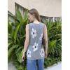 image:imageZeagoo Womens Sleeveless Tank Tops 2026 Summer Crew Neck Ribbed Knit Sweater Top Business Casual Work ShirtsFlower White