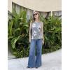 image:imageZeagoo Womens Sleeveless Tank Tops 2026 Summer Crew Neck Ribbed Knit Sweater Top Business Casual Work ShirtsFlower White