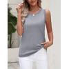 image:imageZeagoo Womens Sleeveless Tank Tops 2026 Summer Crew Neck Ribbed Knit Sweater Top Business Casual Work ShirtsGrey