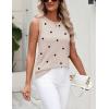 image:imageZeagoo Womens Sleeveless Tank Tops 2026 Summer Crew Neck Ribbed Knit Sweater Top Business Casual Work ShirtsPolka Dotkhaki