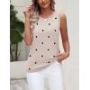image:imageZeagoo Womens Sleeveless Tank Tops 2026 Summer Crew Neck Ribbed Knit Sweater Top Business Casual Work ShirtsPolka Dotkhaki