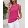 image:imageZeagoo Womens Sleeveless Tank Tops 2026 Summer Crew Neck Ribbed Knit Sweater Top Business Casual Work ShirtsRose Red