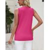 image:imageZeagoo Womens Sleeveless Tank Tops 2026 Summer Crew Neck Ribbed Knit Sweater Top Business Casual Work ShirtsRose Red