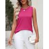 image:imageZeagoo Womens Sleeveless Tank Tops 2026 Summer Crew Neck Ribbed Knit Sweater Top Business Casual Work ShirtsRose Red