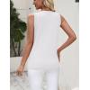 image:imageZeagoo Womens Sleeveless Tank Tops 2026 Summer Crew Neck Ribbed Knit Sweater Top Business Casual Work ShirtsWhite