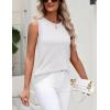 image:imageZeagoo Womens Sleeveless Tank Tops 2026 Summer Crew Neck Ribbed Knit Sweater Top Business Casual Work ShirtsWhite