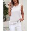 image:imageZeagoo Womens Sleeveless Tank Tops 2026 Summer Crew Neck Ribbed Knit Sweater Top Business Casual Work ShirtsWhite