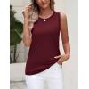 image:imageZeagoo Womens Sleeveless Tank Tops 2026 Summer Crew Neck Ribbed Knit Sweater Top Business Casual Work ShirtsWine Red