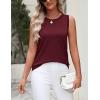 image:imageZeagoo Womens Sleeveless Tank Tops 2026 Summer Crew Neck Ribbed Knit Sweater Top Business Casual Work ShirtsWine Red