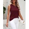 image:imageZeagoo Womens Sleeveless Tank Tops 2026 Summer Crew Neck Ribbed Knit Sweater Top Business Casual Work ShirtsWine Red