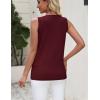 image:imageZeagoo Womens Sleeveless Tank Tops 2026 Summer Crew Neck Ribbed Knit Sweater Top Business Casual Work ShirtsWine Red