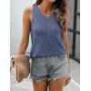 image:imageZeagoo Womens Summer Crochet Sleeveless Sweater Vest Round Neck Hollow Out Knit Tank Tops Casual Loose Cami TopsLake Blue