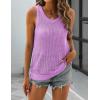 image:imageZeagoo Womens Summer Crochet Sleeveless Sweater Vest Round Neck Hollow Out Knit Tank Tops Casual Loose Cami TopsPurple